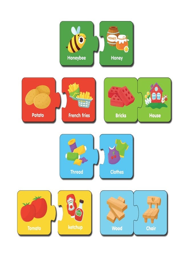 YaYplay How it Made 2 Piece Wooden Jigsaw Puzzle, Set of 6 Wooden Puzzle for Kids, Montessori Early Educational Pre School-Puzzle Toys for 2+ Ys Kids - Image 2